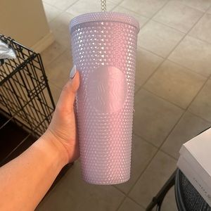 NWT White Purple Iridescent Studded Starbucks Tumbler